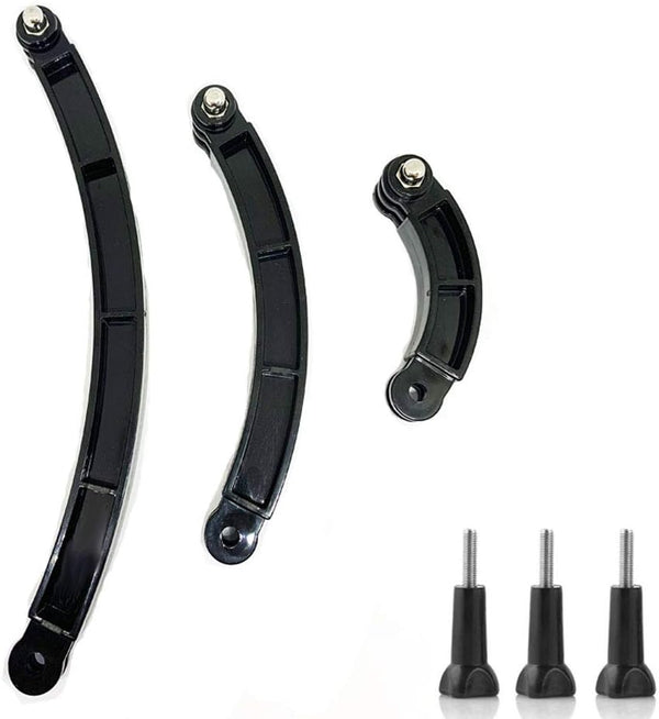 3-in-1 Curved Arced Extension Arms, Different Lengths (7.5/13.5/19.5cm) Compatible with Gopro Series and Action Cams