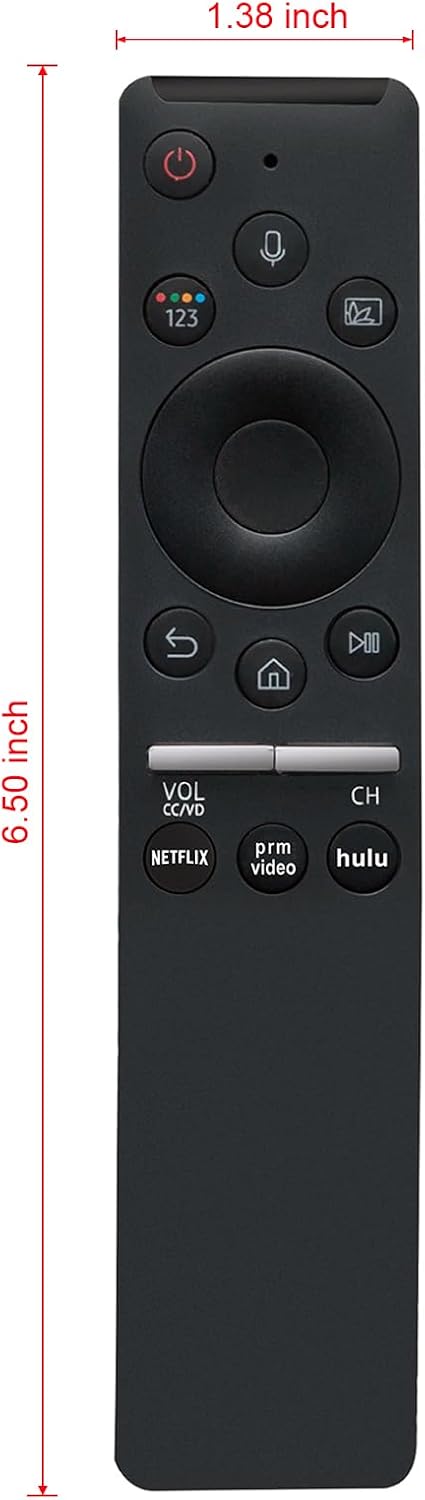 Replaced Voice Remote for Samsung QLED TV Models QN43Q60RAFXZA, QN49Q60RAFXZA, QN55Q60RAFXZA, QN65Q60RAFXZA