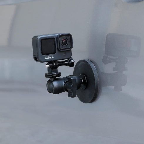PellKing Magnetic Car Camera Mount for Insta360 Go 3, GoPro 10/9/8/7/6/5, 360 Degree Rotation with Phone Holder