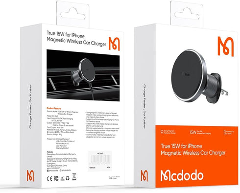 mcdodo 15W Wireless Car Charger with 18 Strong Magnets, for Car Air Outlet, Universal Phone Mount for iPhone 15/14/13/12