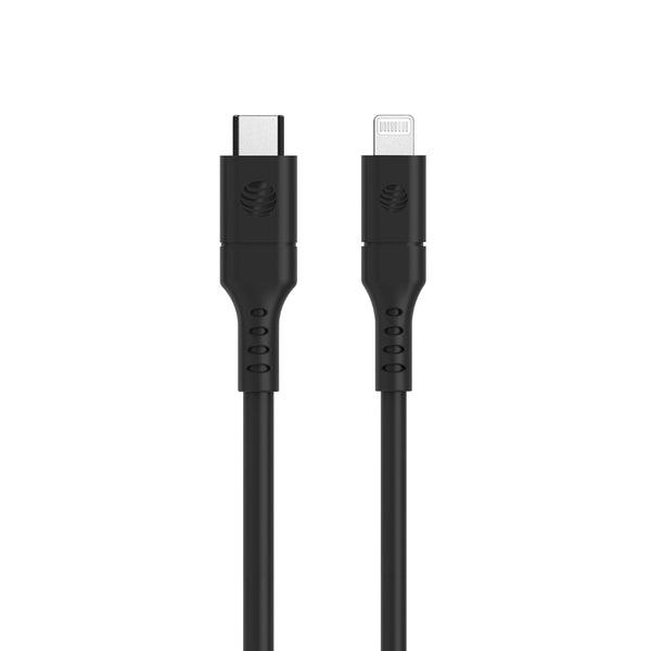 AT&T USB C to Lightning Fast Charging Cable for Apple iPhone, iPad, Samsung Galaxy, Google Pixel (Black, 6 Ft)