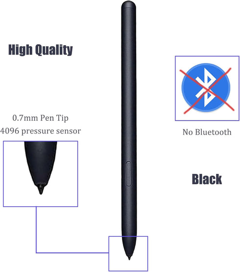 2 Pack Tab S7 FE S Pen Replacement for Samsung Galaxy Tab S7/Tab S7 FE, 4096 Pressure Sensor, Black