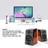 Portable Computer Speakers - Wired Pair 3in Stereo HiFi Multimedia PC Subwoofer with Non Slip Mat