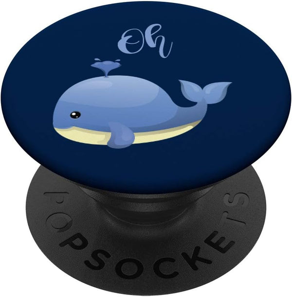 PopSockets PopGrip: Cute Oh Well Whale Funny Clever Puns Surfer Diver Swappable Grip for Phones & Tablets