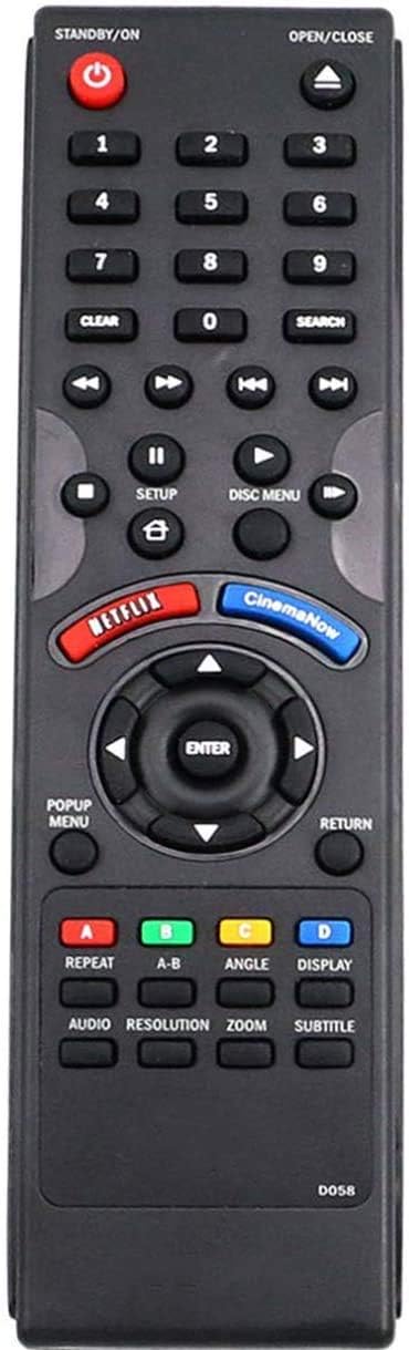 New D058 Blue Ray Disc Remote Control for DYNEX Blue Ray DVD