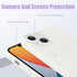 MZELQ Silicone Wallet Case for iPhone 14, Card Holder Camera Protection Cover + Screen Protector, White