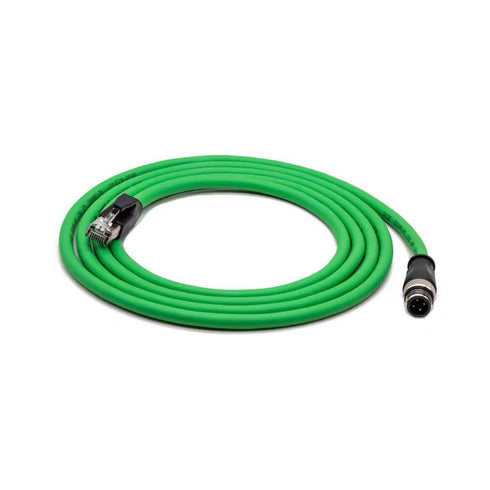 M12 to RJ45 Industrial Ethernet Cable,Automation Systems Interconnect M12 4 Pin D Code Male to RJ45 Male Shielded Cable Assembly, Cat5e SFTP 24 AWG 3.3Ft