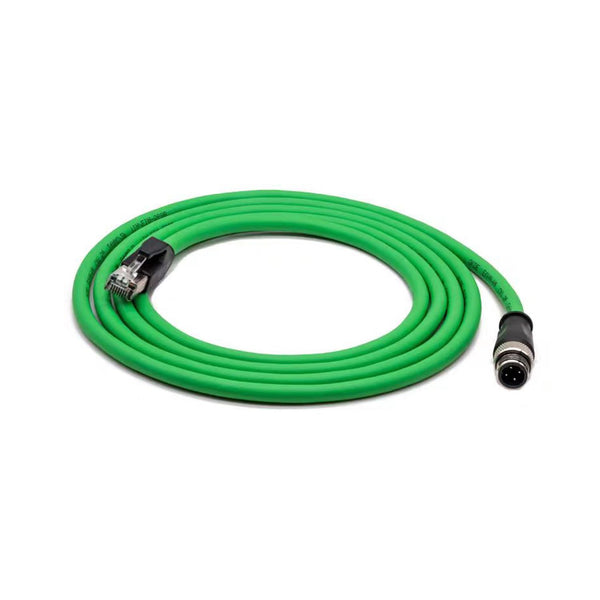 M12 to RJ45 Industrial Ethernet Cable,Automation Systems Interconnect M12 4 Pin D Code Male to RJ45 Male Shielded Cable Assembly, Cat5e SFTP 24 AWG 3.3Ft