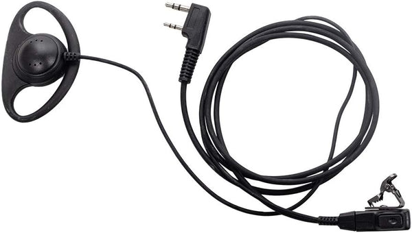 Caroo D Shape Earpiece Headset with Mic PTT for Baofeng UV-5R BF-888S BF-F8HP BF-F9 UV-82 UV-82HP UV-82C Kenwood