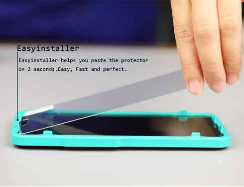 Ibywind Screen Protector for OnePlus 6 with 2Pcs Tempered Glass, 1Pc Backing Carbon Fiber Film, Easy to Install