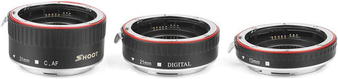 D&F AF Auto Focus Macro Extension Tube Set for Canon EOS EF/EF-S Lens Close-ups, Compatible with Canon 7D, 500D, 600D