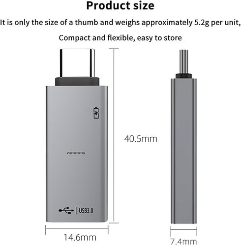 Liaoan USB3.0 2-in-1 OTG Adapter Type-C to Indicator Light, Capable of simultaneous Charging and Data Transfer