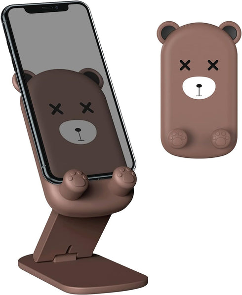 Cute Cell Phone Stand, Foldable Adjustable Animal Phone Holder for Desk, Compatible with iPhone and iPad