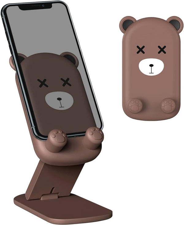 Cute Cell Phone Stand, Foldable Adjustable Animal Phone Holder for Desk, Compatible with iPhone and iPad