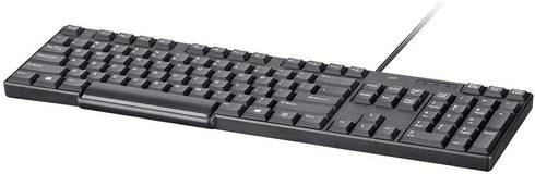 Monoprice USB Keyboard - Spill Resistant Membrane, Comfortable Standard Layout, Black - Workstream Collection