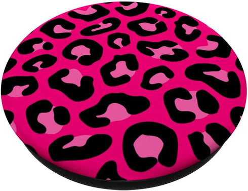 Cheetah Like Animal Leopard Pattern Print Black Pink PopSockets Standard PopGrip