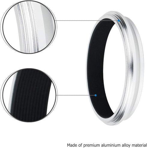 JJC Mark V Metal Lens Hood Protector with 49mm Filter Adapter for Fujifilm X100VI X100V X100F X100T X100S