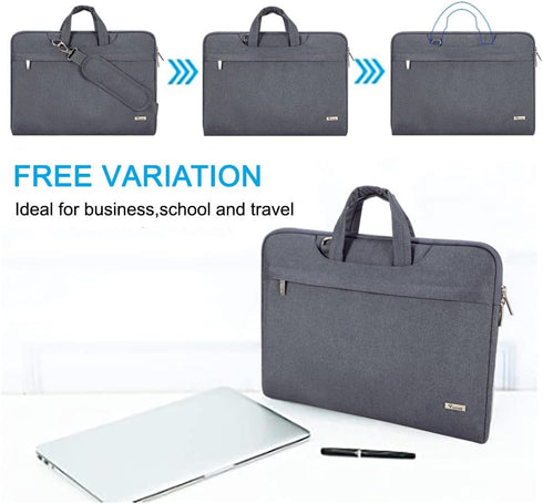 Voova 13-14 Inch Laptop Sleeve Shoulder Bag, Waterproof Carrying Case for MacBook Air/Pro, Dell XPS, HP Chromebook -