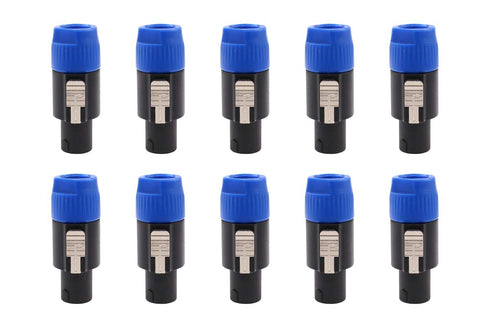 MOTOKU 10PCS Speakon 2 Pin Male Plug, Compatible Audio Cable Connectors for Speaker/Amplifier