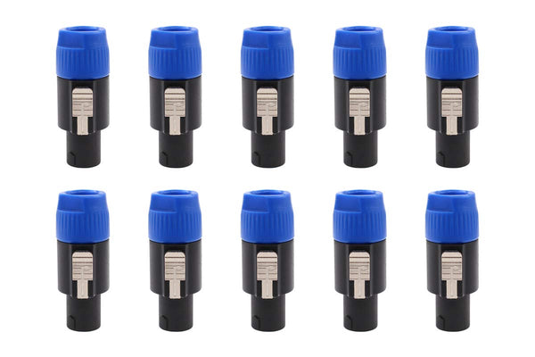 MOTOKU 10PCS Speakon 2 Pin Male Plug, Compatible Audio Cable Connectors for Speaker/Amplifier