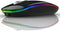 Uiosmuph LED Wireless Silent Mouse, G12 Slim Rechargeable, 2.4G Portable Optical Computer Mice with USB Receiver and