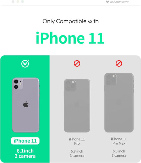 GOOSPERY Magnetic Door Bumper Case for iPhone 11, Card Holder Wallet, Protective Dual Layer, Purple