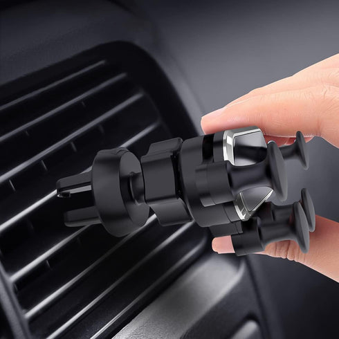 Adjustable Durable Gravity Phone Holder Mount for Car Air Vent, Compatible with 4-7" Mobile Phones, Most Cars (Silver)