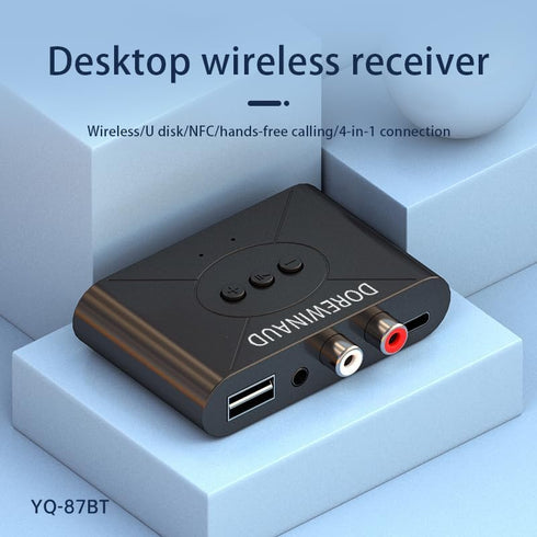 DOREWINAUD 5.3 Bluetooth Audio Receiver, Wireless Audio Receiver RCA Adapter for Stereo, USB Flash Drive/NFC One Key