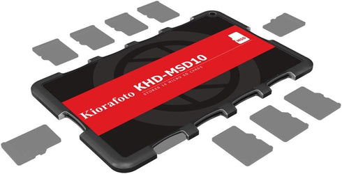 Kiorafoto KHD-MSD10 Portable Slim Credit Card Size Memory Card Case, 10 Slots for TF MSD Microsd Cards