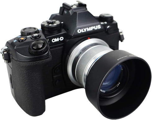 JJC Reversible Bayonet Lens Hood Shade for Olympus M.Zuiko Digital 45mm F1.8 Lens - Replaces Olympus Lens Hood LH-40B