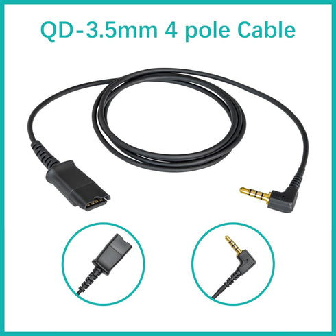 3.5mm Headset Adapter Cable for Plantronics QD, Compatible with Android Smartphones, Tablets, Mac Laptops