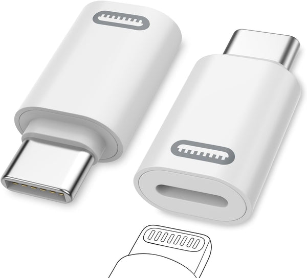 MoKo Lightning Female to USB C Male Adapter, 2 Pack USB-C to Lightning Adapter for iPhone 15/15 Pro/Air, Support Fast