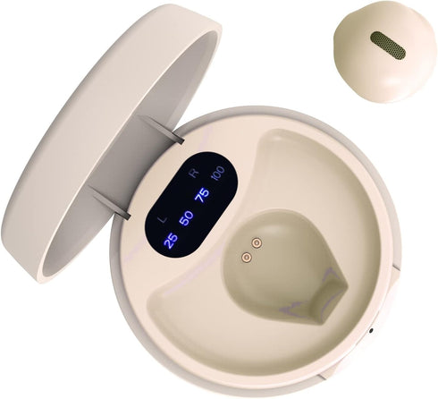 Shop Invisible Wireless Bluetooth Earbuds - Mini Earpiece, Touch Control for Music, Audiobooks, Podcasts (Single Beige)