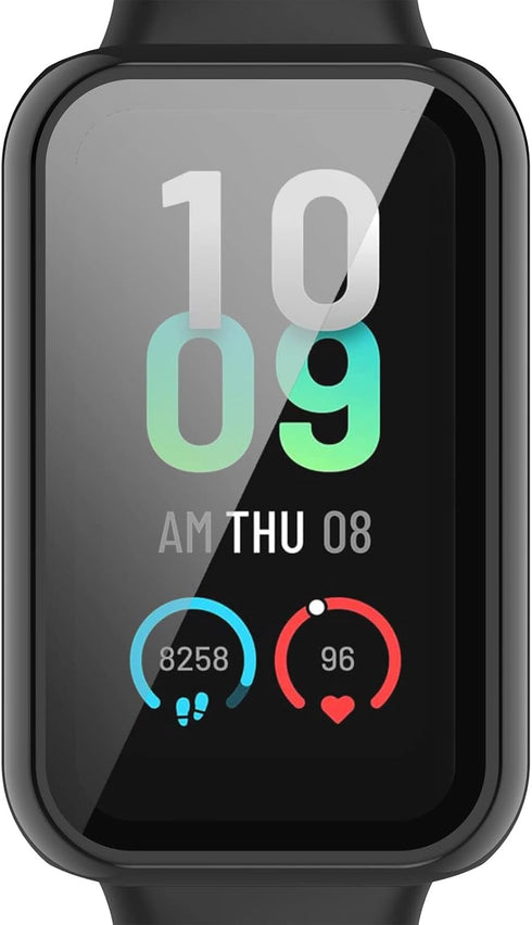 Case for Amazfit Band 7 - PC Protective Cover with Tempered Glass Film, Smartwatch Screen Protectors Accessories