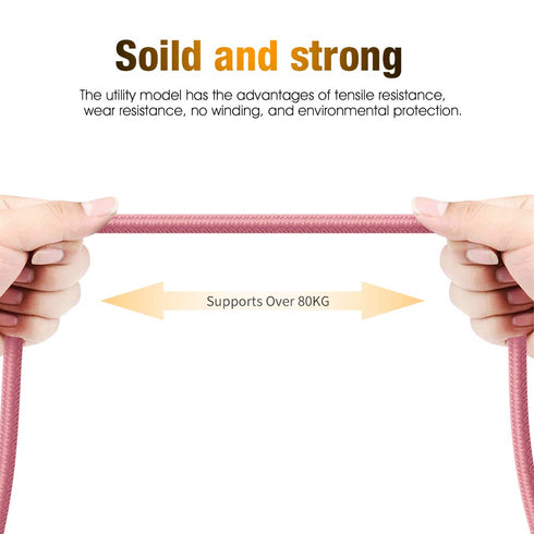 CBUS 6ft Heavy-Duty Braided USB C Charger Cable Compatible with iPhone 15/Pro/Max, iPad Pro, iPad Air (2022/2021/2020) Samsung Galaxy Tab S8/S8+/S7 FE/S7/S7+/S6/S6 Lite, Steam Deck (Pink Rose Gold)