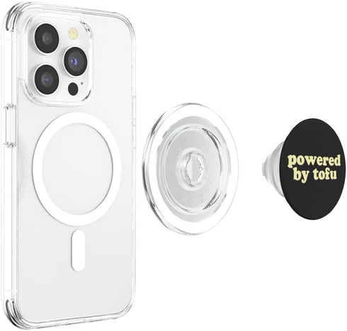 Powered by Tofu Co. Powered by Tofu | Funny Vegan Vegetarian Pride Plant-Based PopSockets MagSafe PopGrip for iPhone