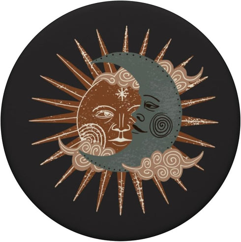 Sun and Moon Illustration Astrology PopSockets Standard PopGrip