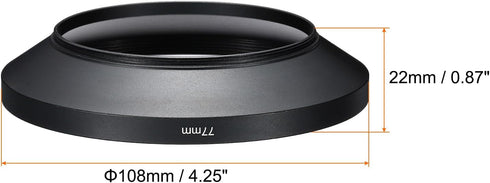 PATIKIL 77mm Lens Hood, Wide Angle Matte Surface Anti-reflective Inside Hood with Cleaning Cloth for Camera Lens, Black for Nikon, for Fujifilm, for Pentax, for Leica