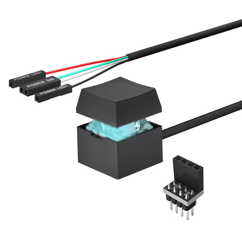 Desktop Computer PC Mechanical Power Switch: LED Power On/Off Button Extension for