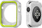 Silicone Bumper Case for Apple Watch SE Series 6 5 4, Waterproof Impact Resistant Protective Case, Green+Silver