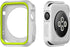 Silicone Bumper Case for Apple Watch SE Series 6 5 4, Waterproof Impact Resistant Protective Case, Green+Silver