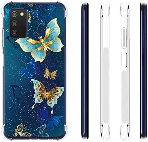 Galaxy A03S Case, Slim Flexible TPU Shock Absorption Rubber Soft Silicone Cover for Girls (Butterfly)