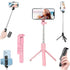 Generic Extendable Selfie Stick Tripod with Built-in Fill Light, Wireless, 360 Rotation, for
