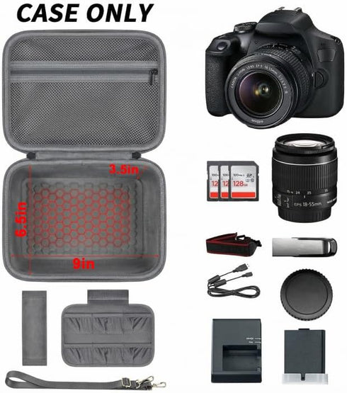 T7 R50 R100 R10 R5 R6 R8 6 Comecase Hard Camera Case for Canon EOS Rebel Mark II, DSLR Mirrorless Camera Bag with Slots