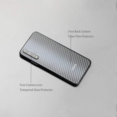 Ibywind Screen Protector for Honor 20/Nova 5T - 2Pcs Tempered Glass, 1Pc Camera Lens Protector, 1Pc Backing Carbon