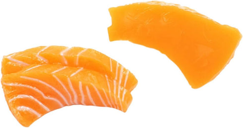 BESPORTBLE 2pcs Fake Salmon Slice Models for Kitchen Decor and Photography Props