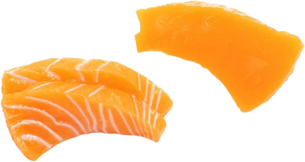 BESPORTBLE 2pcs Fake Salmon Slice Models for Kitchen Decor and Photography Props