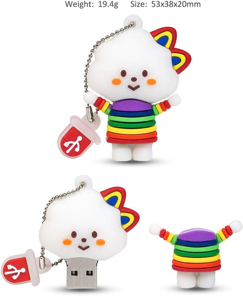 BorlterClamp 32GB USB Flash Drive, Cute Cartoon Cloud Girl Model, Memory Stick Gift for Students