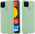 Cute Case for Pixel 5a - Green Silicone Cover for 5a 5G, Soft Rubber Gel Case with Lanyard, Girly Phone Case Women Case