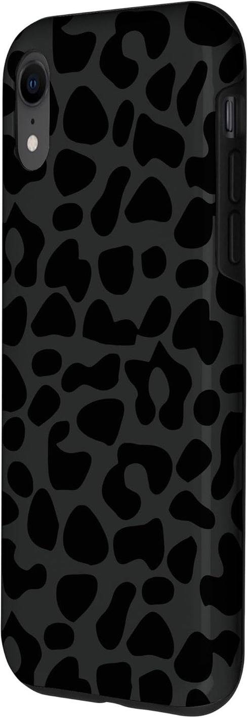 iPhone XR Black leopard print case for women cheetah protective phone Case